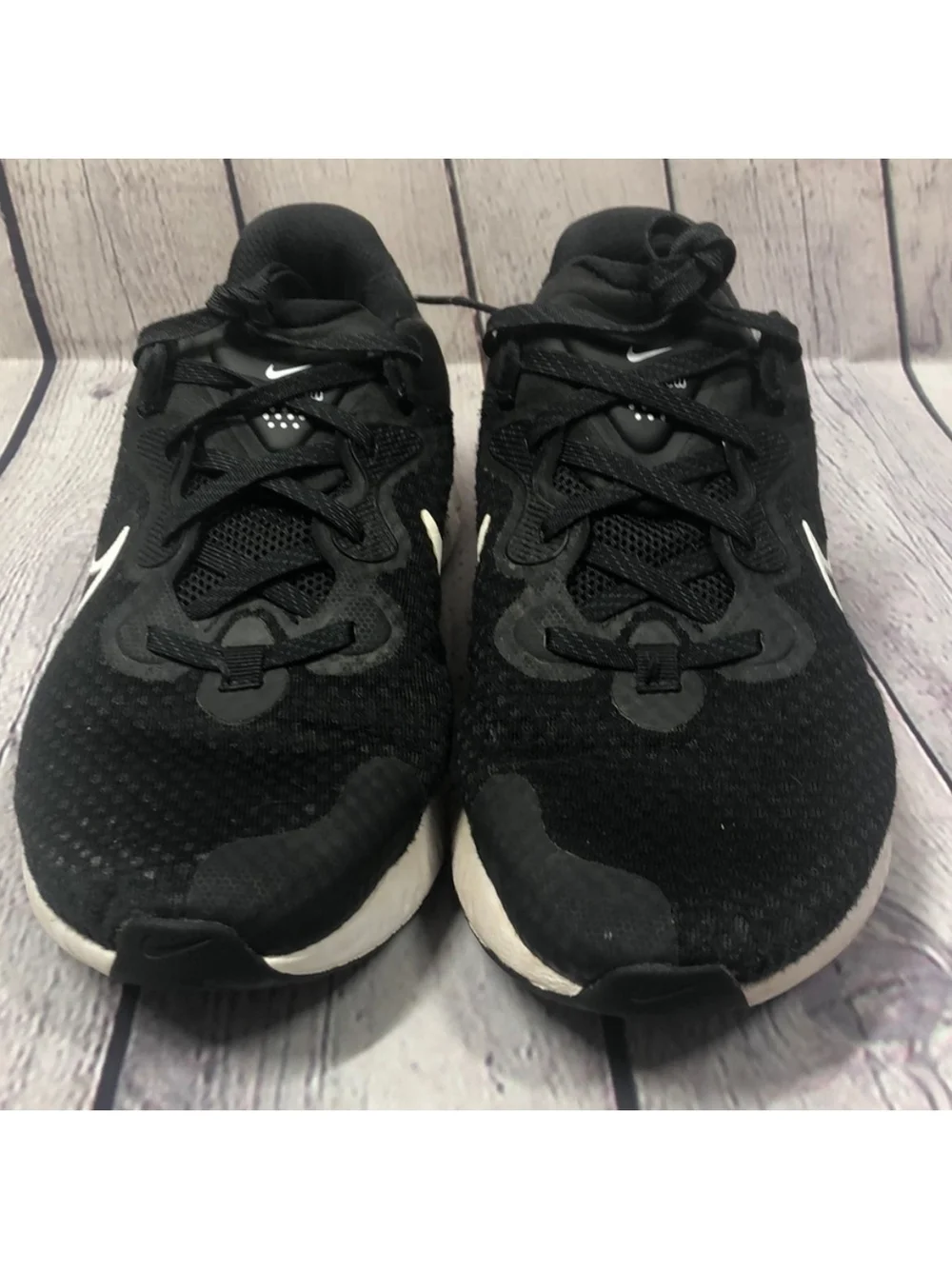 Black Nike Renew Running Shoes - Back View